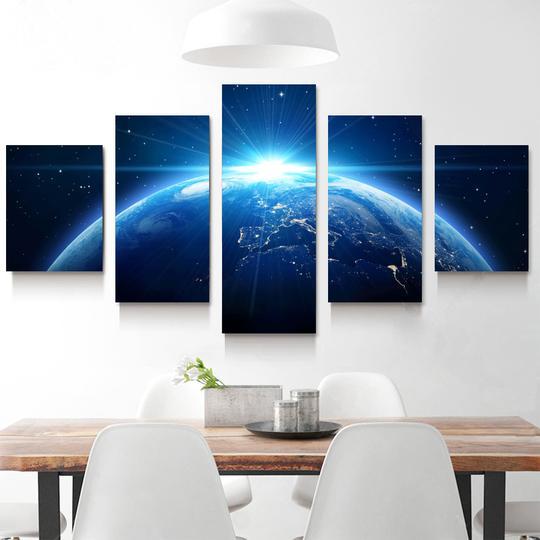 Sunrise Over Earth From Space – Space Canvas Wall Art