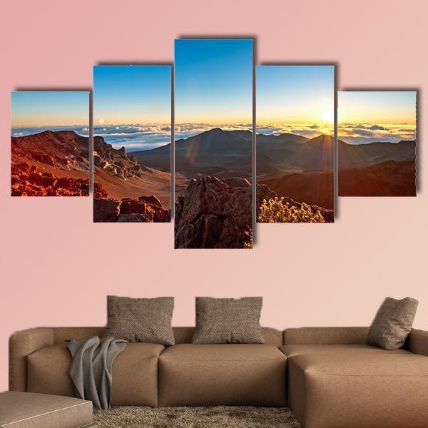 Sunrise Over Haleakala Volcano Crater On Maui – Nature Canvas Wall Art