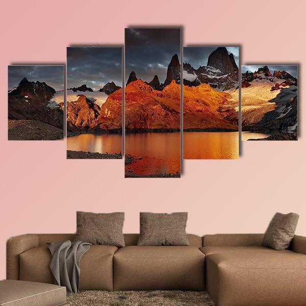 Sunrise Over Laguna De Los Tres And Mount Fitz Roy – Nature Canvas Wall Art