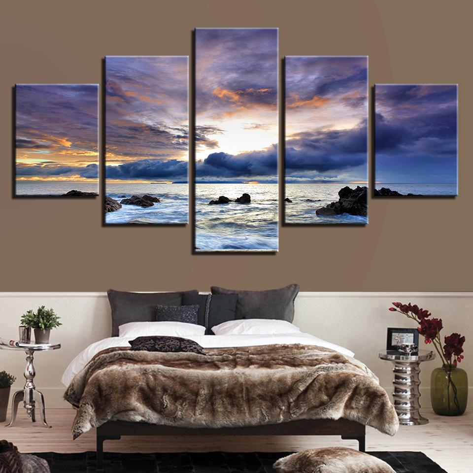 Sunrise Sea Wave 01 – Space Canvas Wall Art