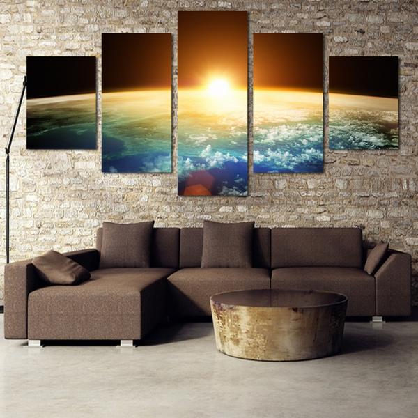 Sunrise Sunset From Space – Space Canvas Wall Art