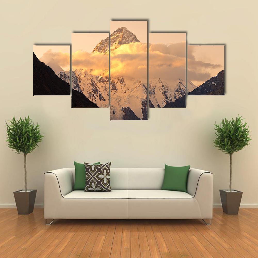 Sunset At K2 Mountains – Nature Canvas Wall Art