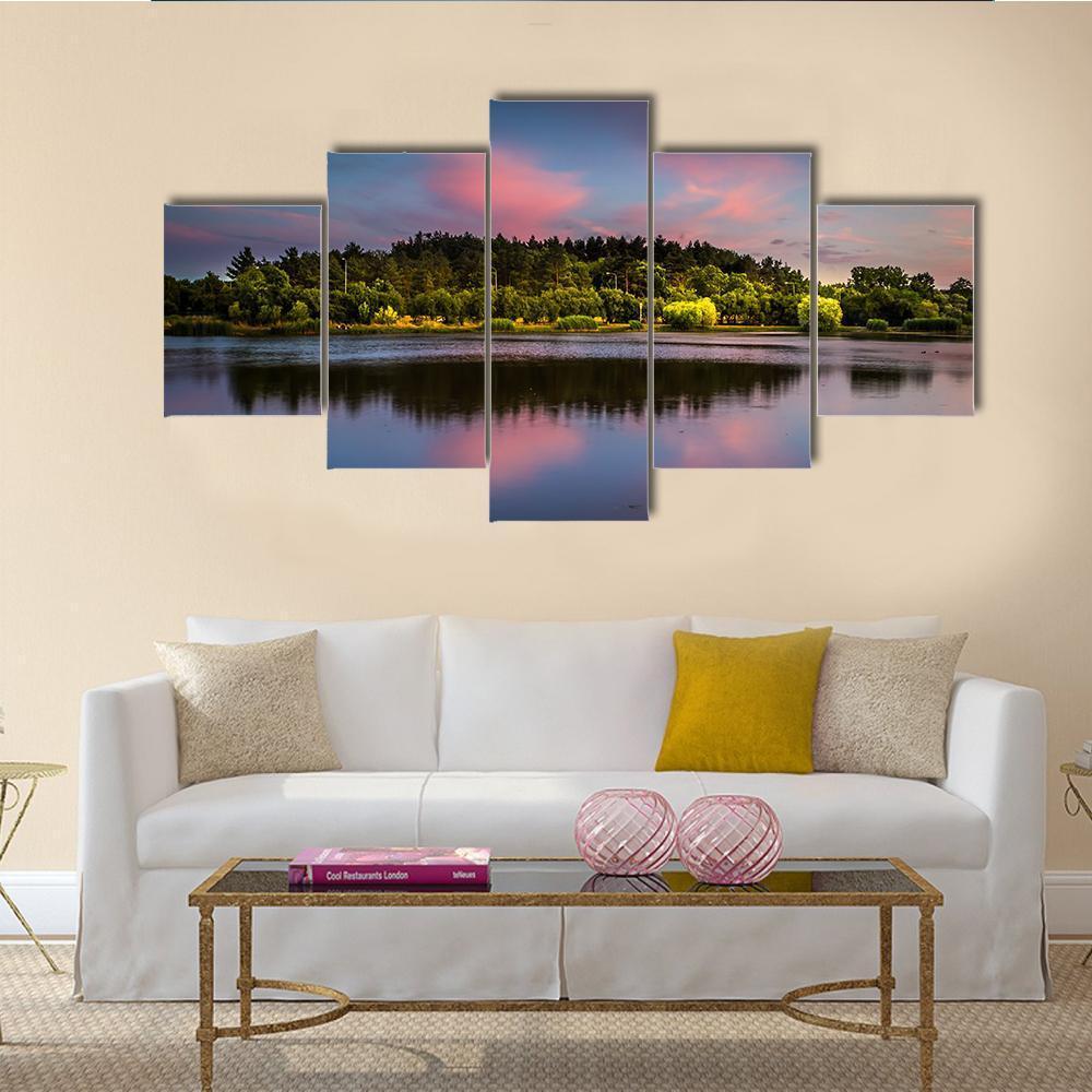 Sunset At The Pond – Nature Canvas Wall Art