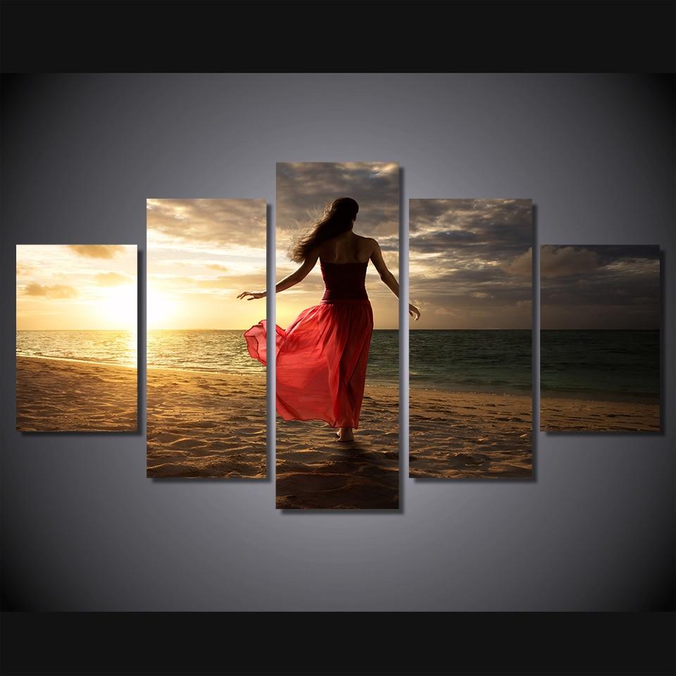 Sunset Beach Beauty Back – Nature Canvas Wall Art