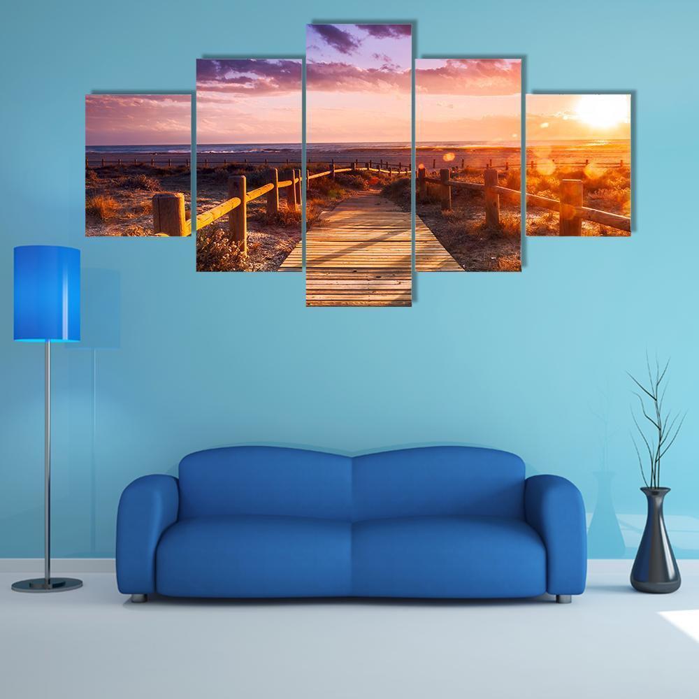 Sunset Beach Near Almeria In Spain – Nature Canvas Wall Art