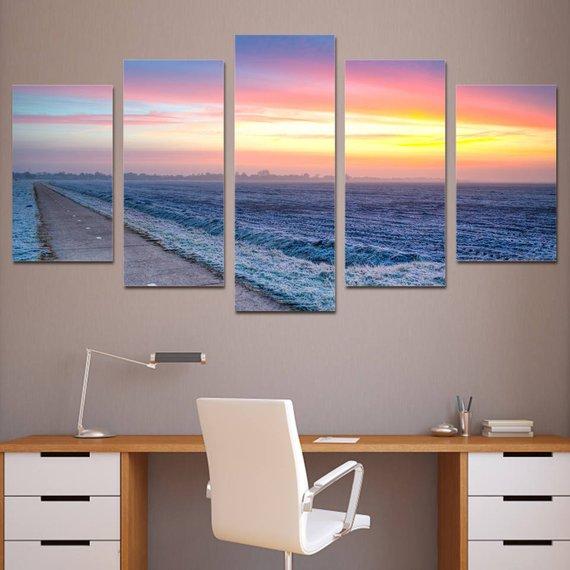 Sunset Beach Path – Nature Canvas Wall Art