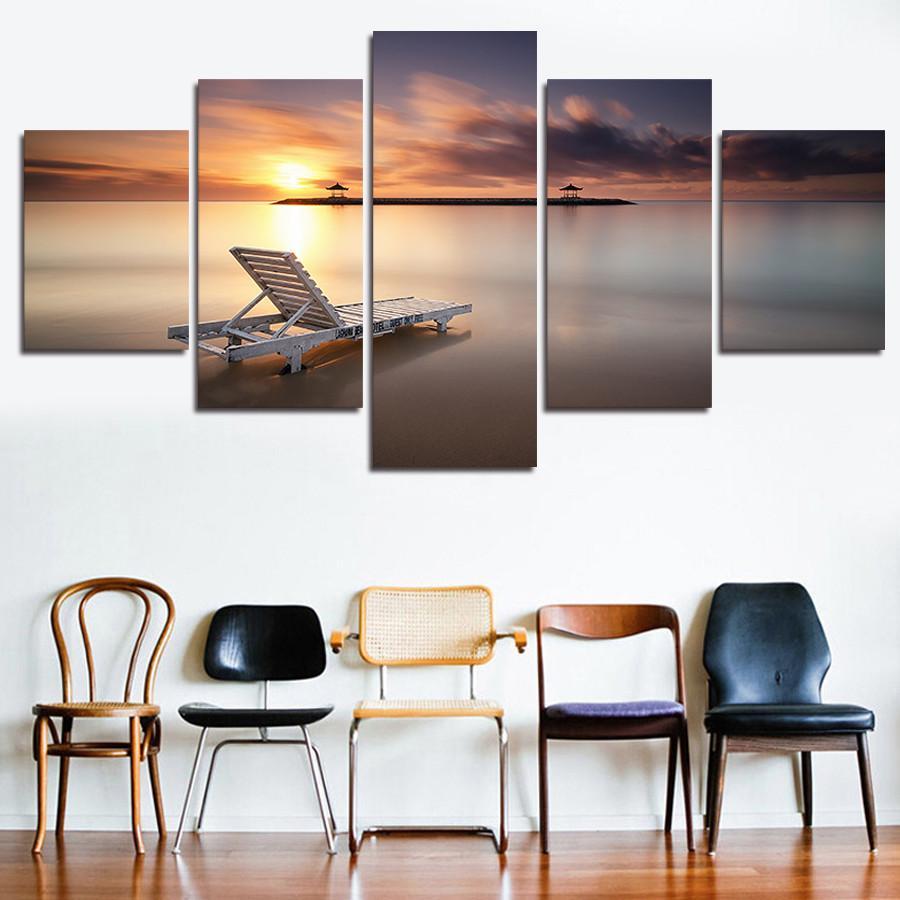 Sunset Beach – Space Canvas Wall Art