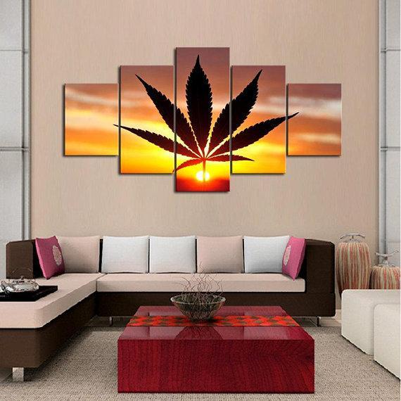 Sunset Cannabis Lover – Nature Canvas Wall Art