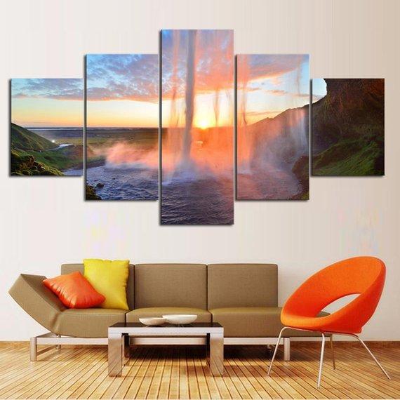 Sunset Falls – Nature Canvas Wall Art