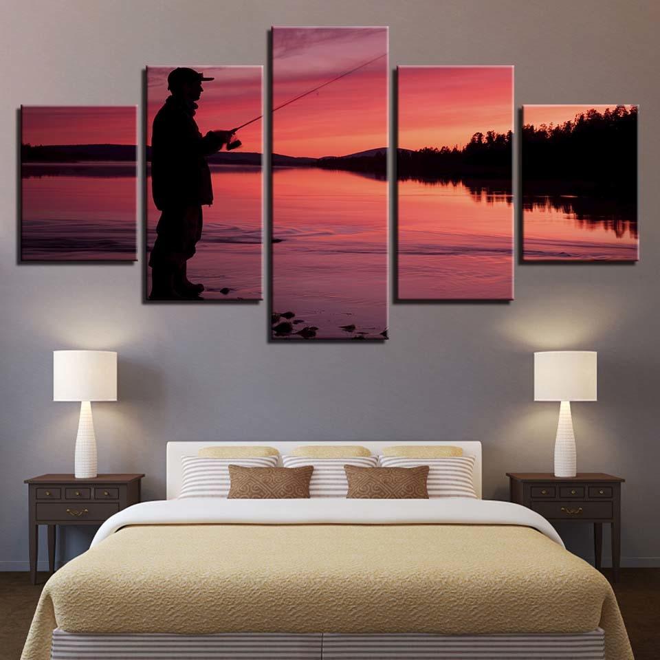 Sunset Fishing 1 – Fishing Canvas Wall Art