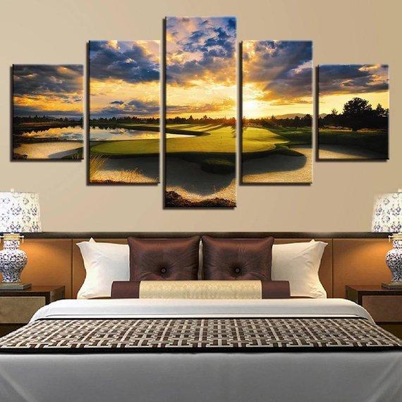 Sunset Golf Course – Nature Canvas Wall Art