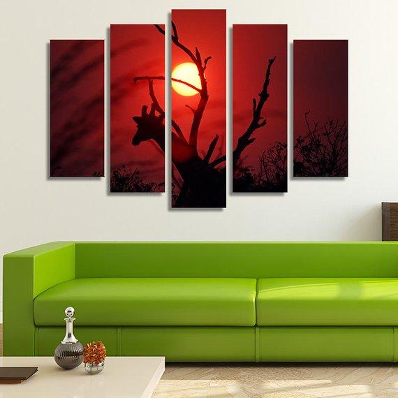 Sunset In Africa – Nature Canvas Wall Art