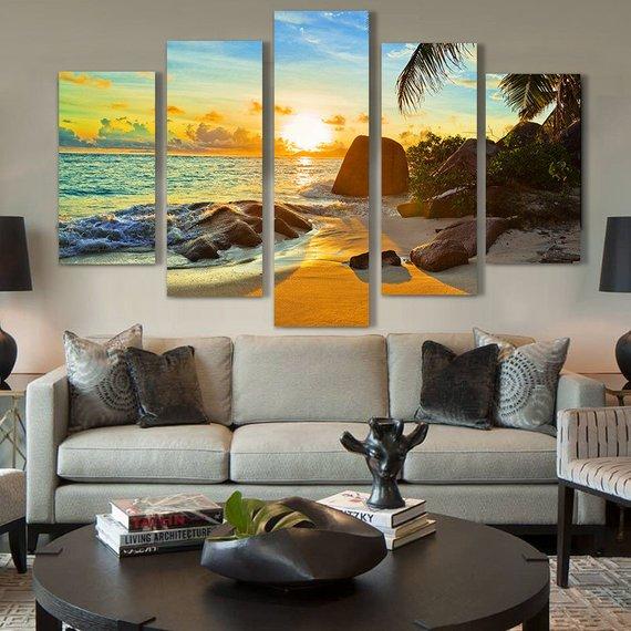 Sunset In The Beach 3 – Nature Canvas Wall Art