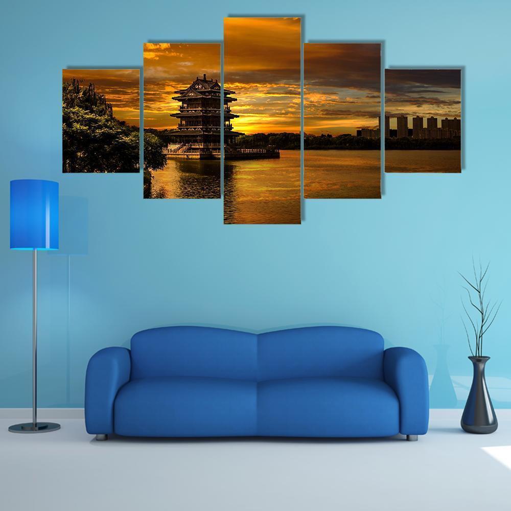 Sunset In Yixing – Nature Canvas Wall Art