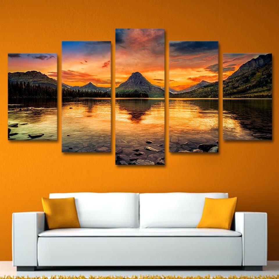 Sunset Lake View – Nature Canvas Wall Art