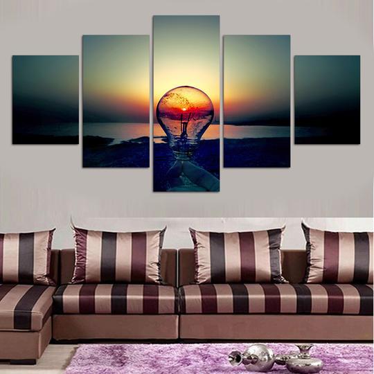 Sunset Lightbulb – Abstract Canvas Wall Art