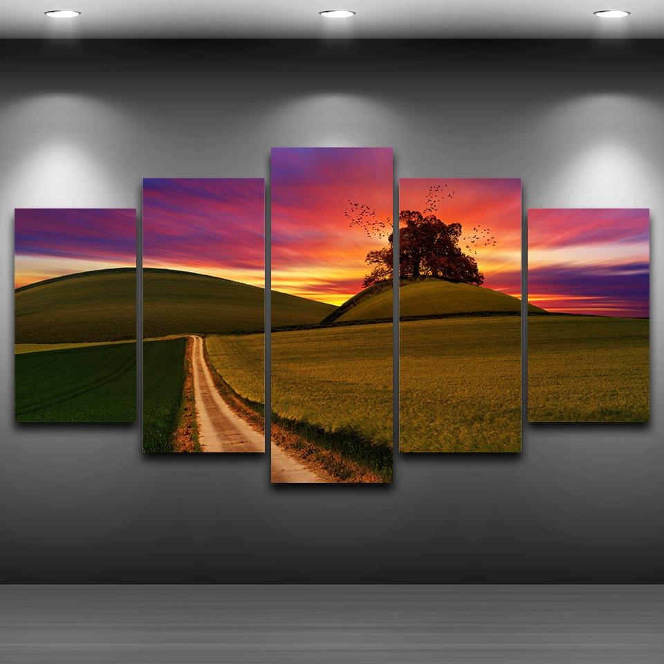 Sunset Lover Hill – Nature Canvas Wall Art