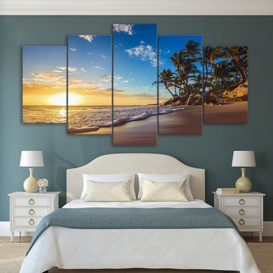 Sunset On A Tropical Beach – Ocean Canvas Wall Art