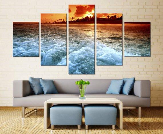 Sunset On Beach 4 – Nature Canvas Wall Art