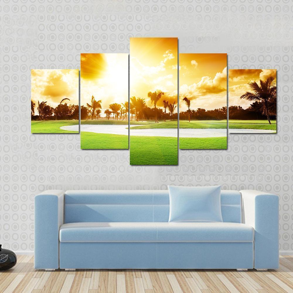 Sunset On Golf – Nature Canvas Wall Art