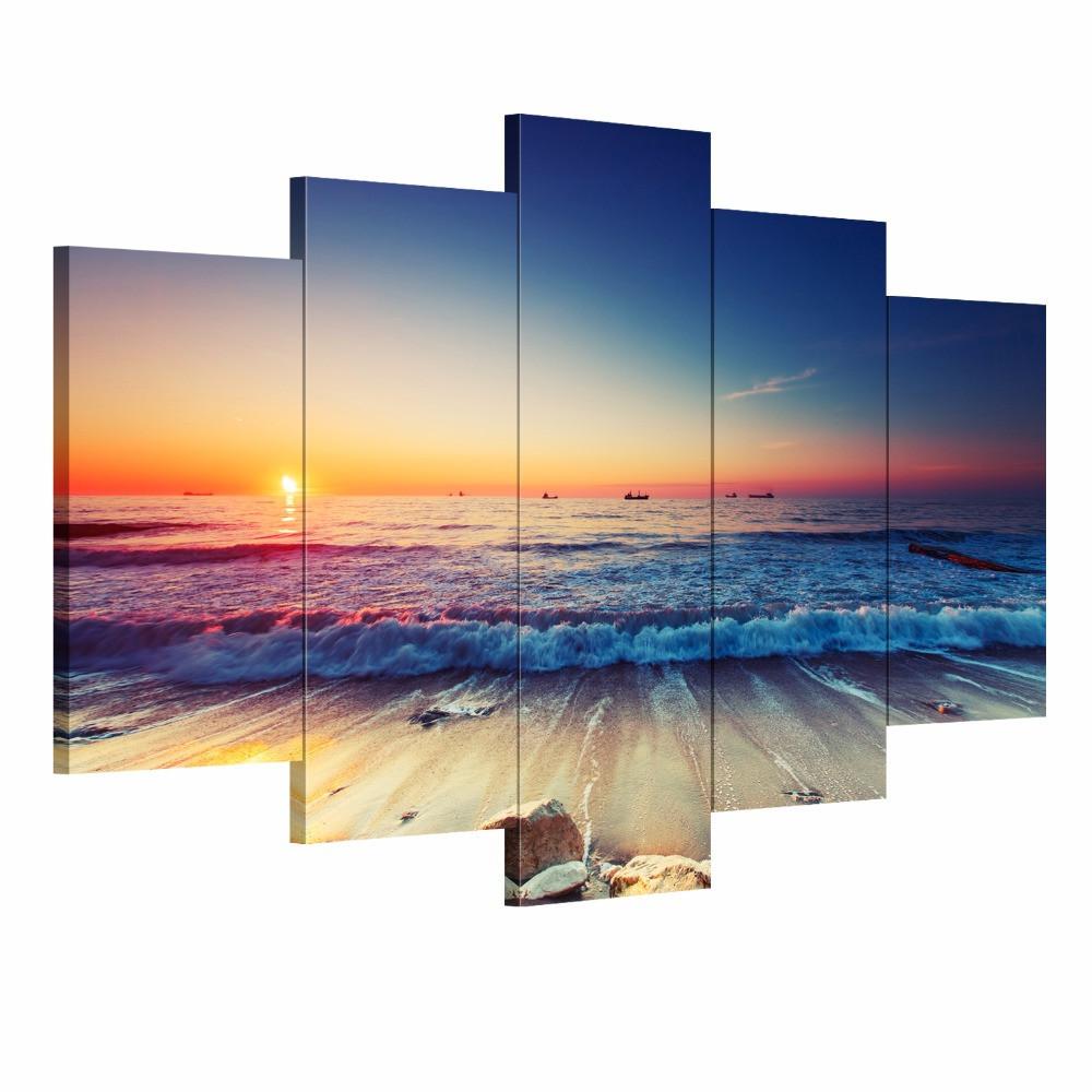 Sunset On Lovely Seascape – Nature Canvas Wall Art