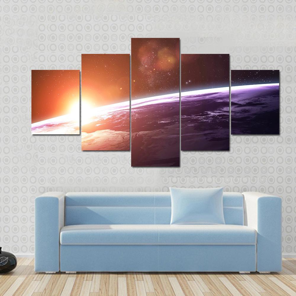 Sunset On Planet Earth – Space Canvas Wall Art