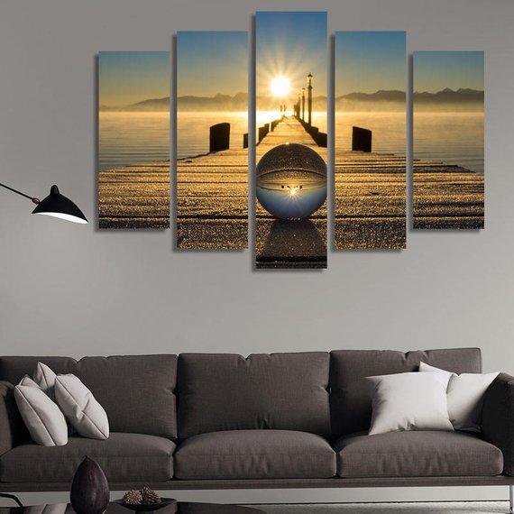 Sunset On The Sea – Space Canvas Wall Art