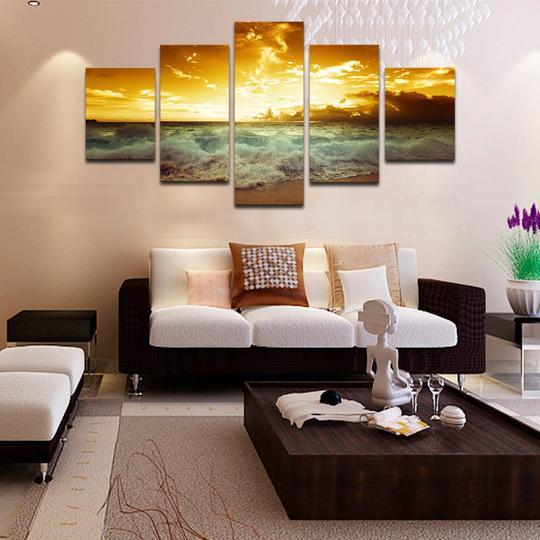 Sunset Over Golden Sands – Nature Canvas Wall Art