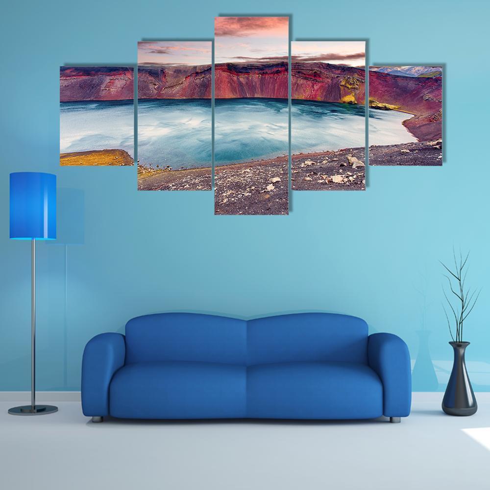Sunset Over Ljotipollur Lake – Nature Canvas Wall Art