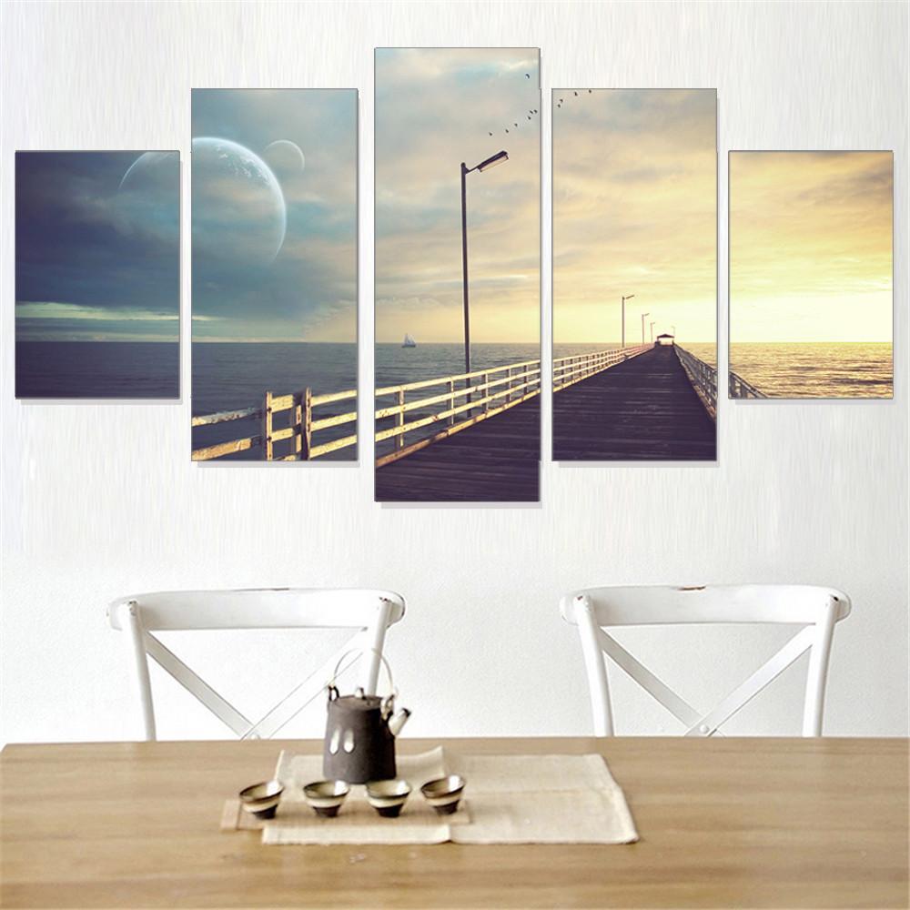 Sunset Over The Calm Sea – Space Canvas Wall Art