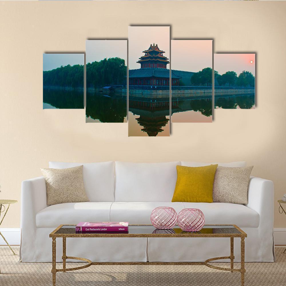 Sunset Over The Forbidden City In Beijing – Nature Canvas Wall Art