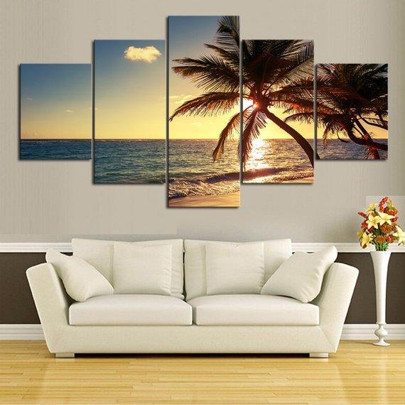 Sunset Palm – Nature Canvas Wall Art