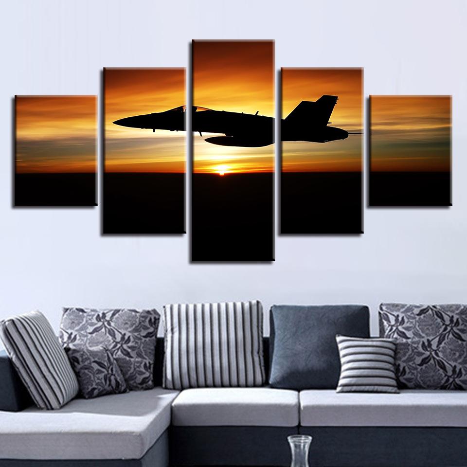 Sunset Plane 2 – Aircraft Canvas Wall Art