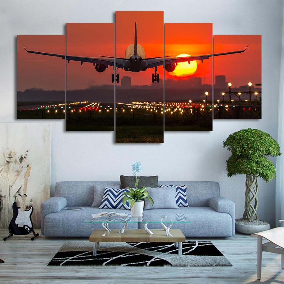 Sunset Plane 3 – Aircraft Canvas Wall Art