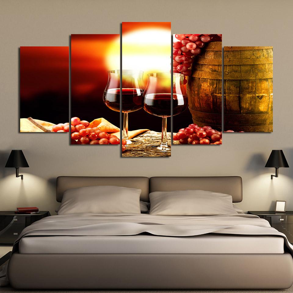 Sunset Red Wine – Luxury Canvas Wall Art