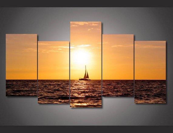 Sunset Sailing Large – Nature Canvas Wall Art