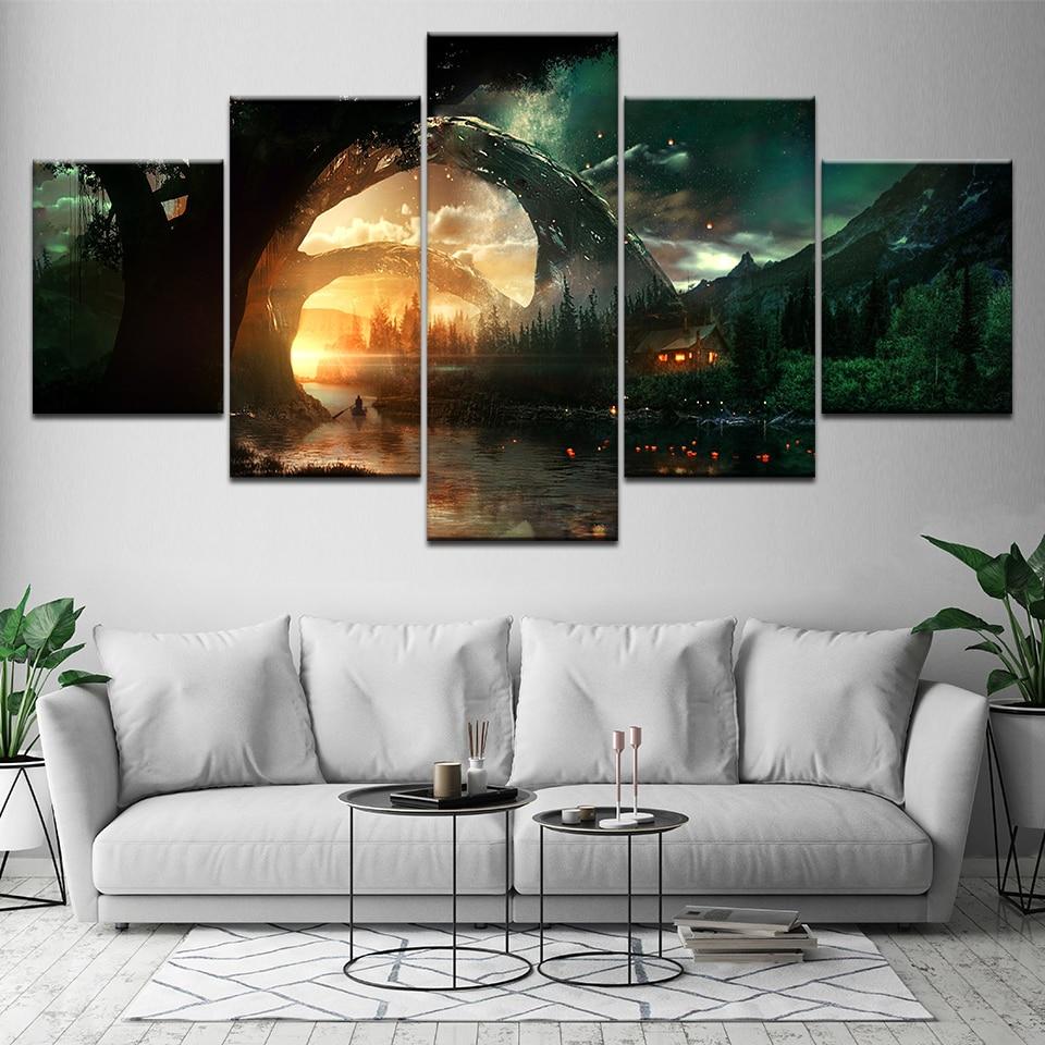Sunset Sky Tree – Nature Canvas Wall Art