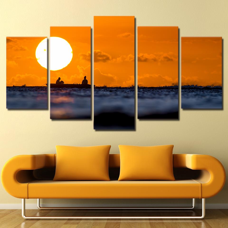Sunset Sun Seascape – Nature Canvas Wall Art