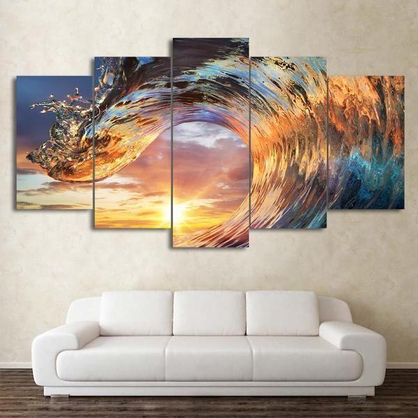 Sunset Surfing – Nature Canvas Wall Art