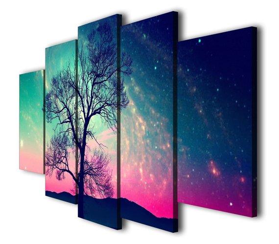 Sunset Tree Fantastic Landscape – Nature Canvas Wall Art
