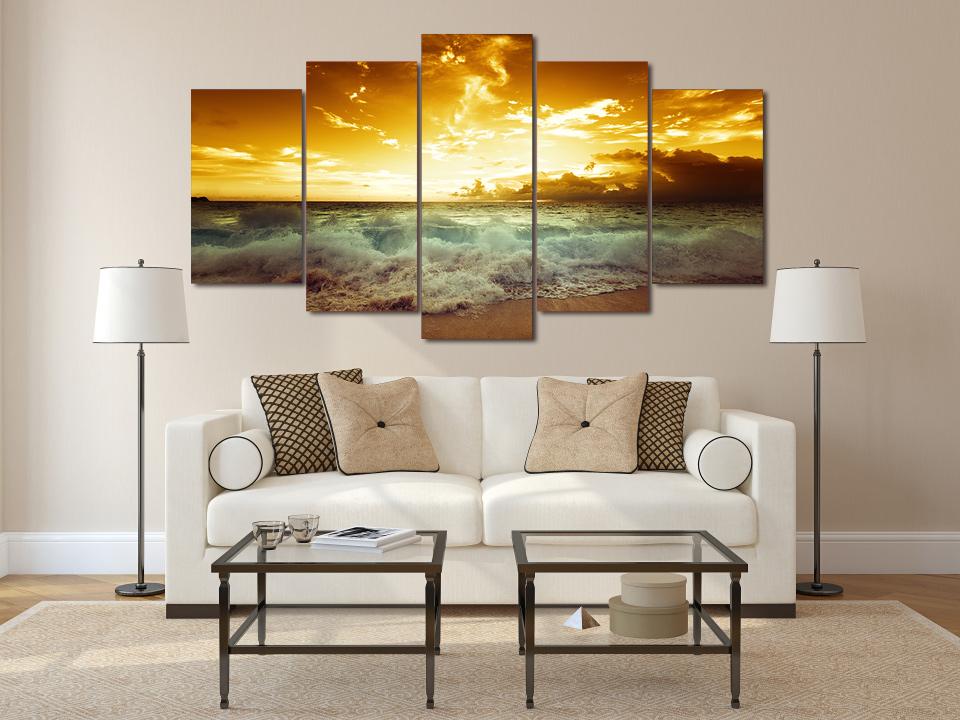 Sunset Waves – Nature Canvas Wall Art