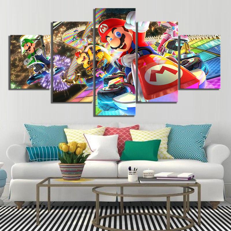 Super Mario Driving Car Game – Canvas Wall Art