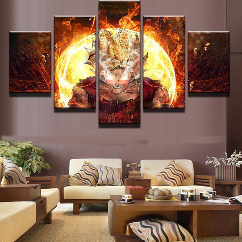 Super Saiyan Goku Dragon Balls – Anime Canvas Wall Art
