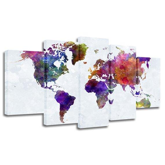 Super World Map 3 – Abstract Canvas Wall Art