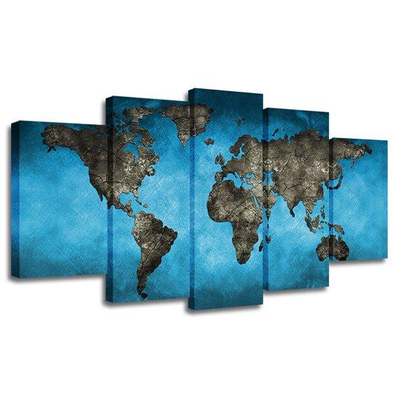 Super World Map 4 – Abstract Canvas Wall Art