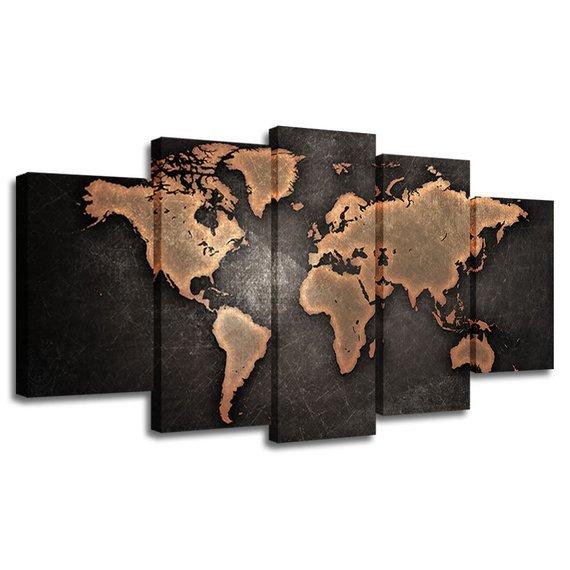 Super World Map 5 – Abstract Canvas Wall Art