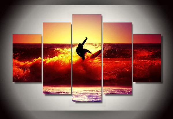 Surfer Carve – Sport Canvas Wall Art