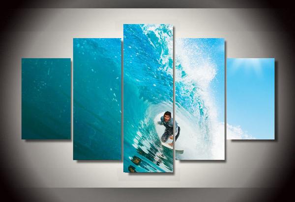 Surfer Doing Barrel Ride – Sport Canvas Wall Art