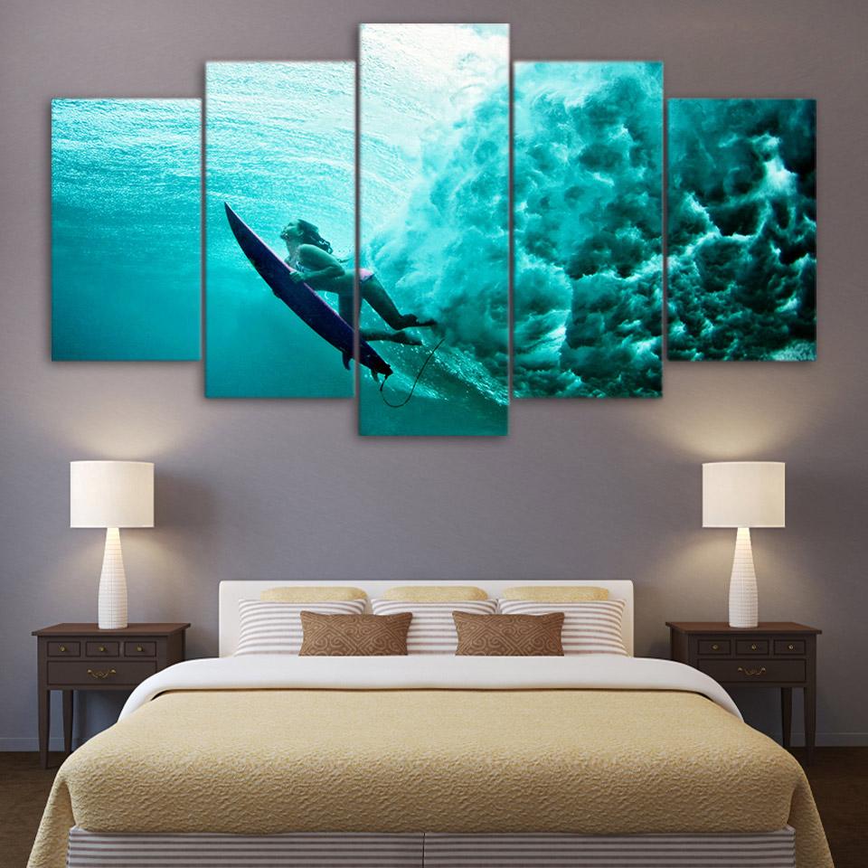 Surfing Seabed – Sport Canvas Wall Art