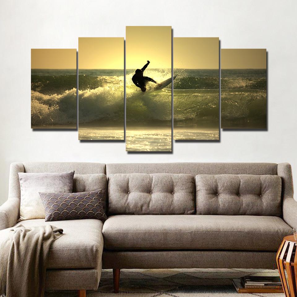 Surfing Seascape – Sport Canvas Wall Art